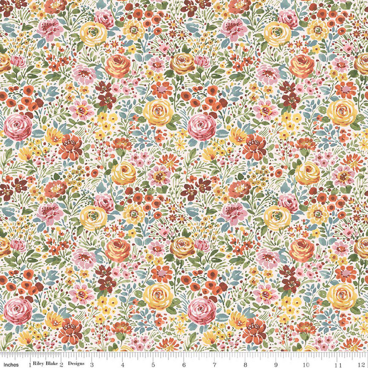 Sketchbook Collection Flower Garden Cotton Fabric CD17522
