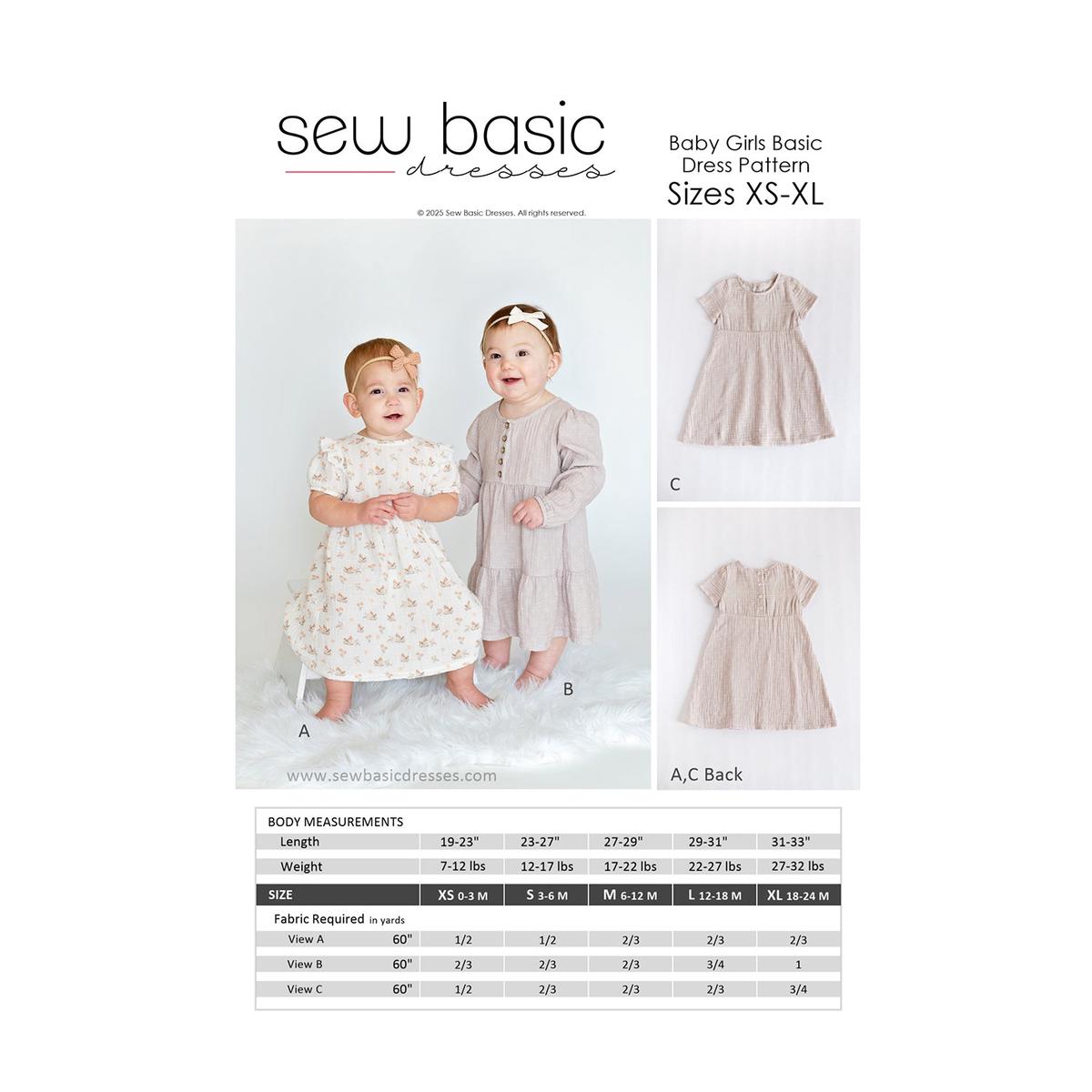 Baby Girls' Basic Dress Pattern