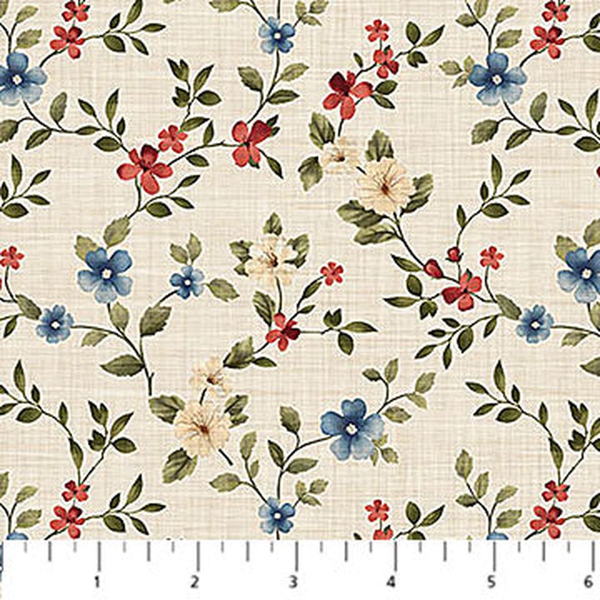 Farmhouse Sampler Collection Meandering Flowers Cotton Fabric 28604