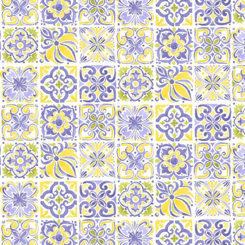 Lavender Lemonade Collection Tiles Cotton Fabric 39888