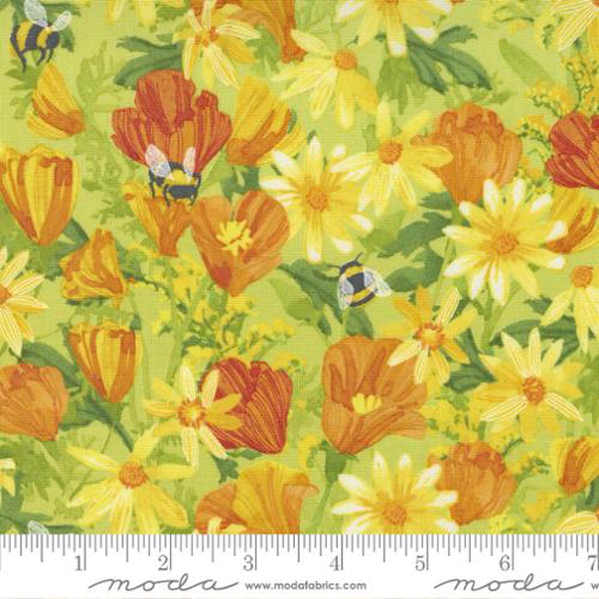 Wild Blossoms Collection Daisies and Poppies Cotton Fabric 48731