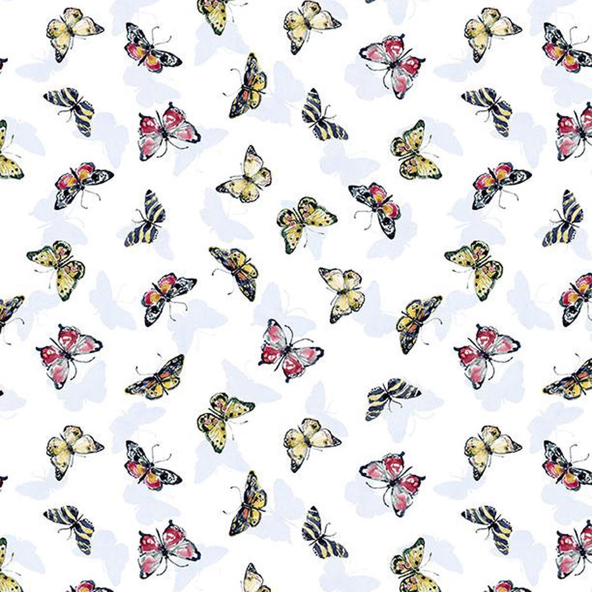 Among the Branches Collection Butterfly Toss Cotton Fabric 39757