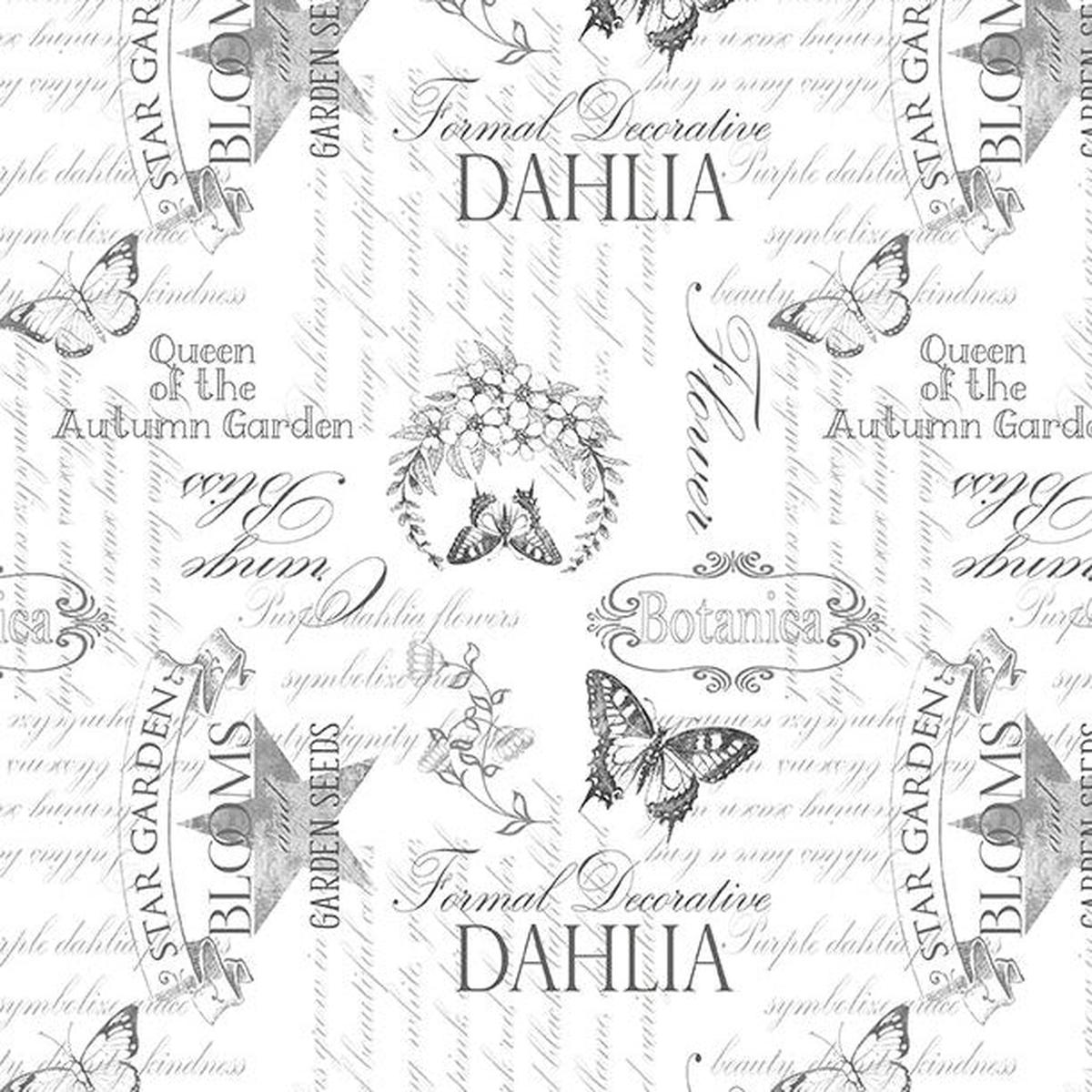 Dahlia Botanica Collection Ephemera Cotton Fabric 33927