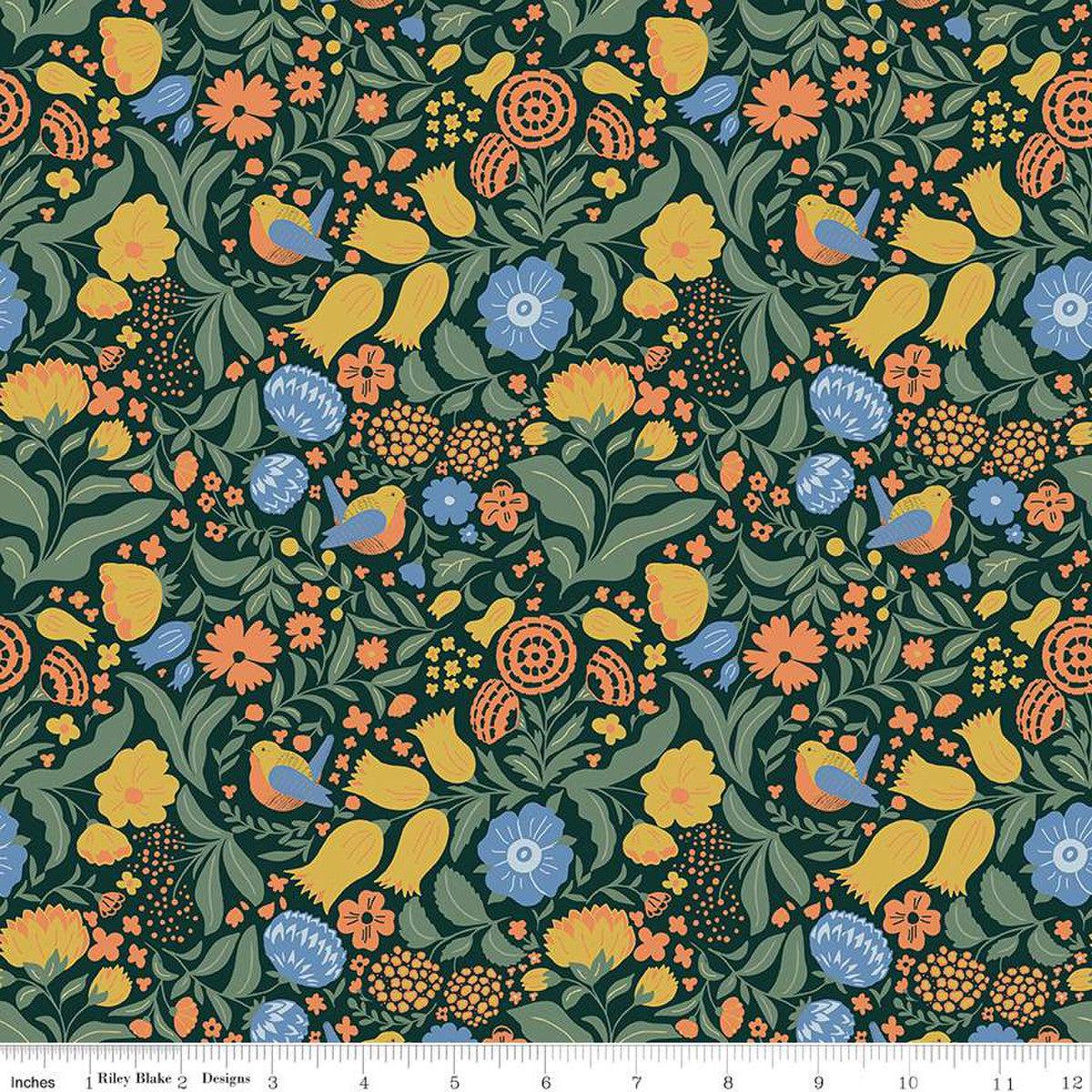 Wanderlust Collection Flowers and Birds Cotton Fabric C15470