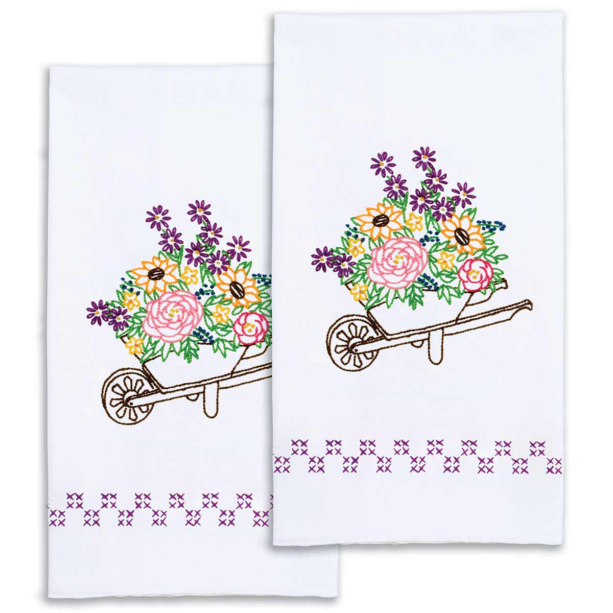 Wheelbarrow of Flowers Decorative Hand Towels 320-240