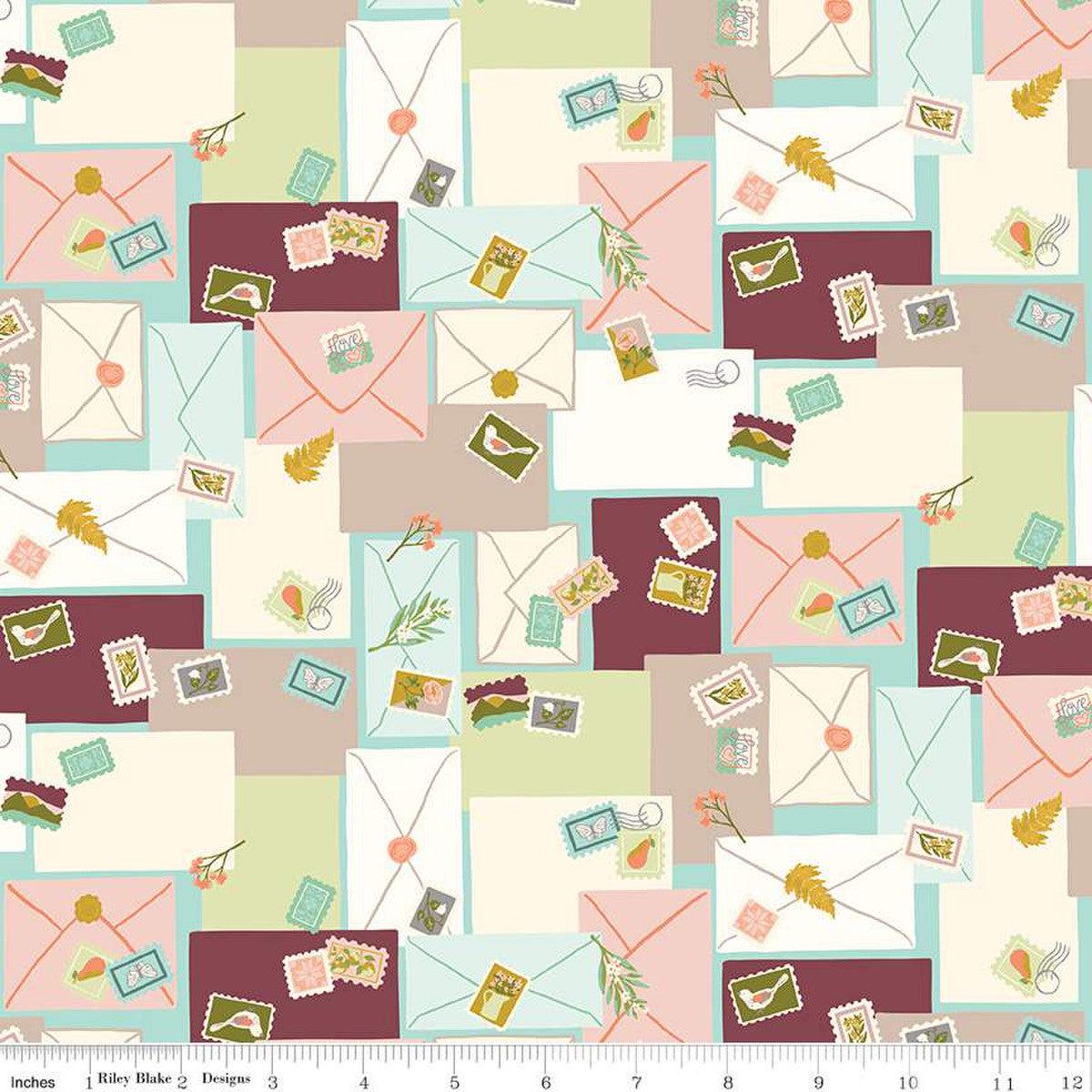 Blossom Lane Collection Envelopes Cotton Fabric C14003