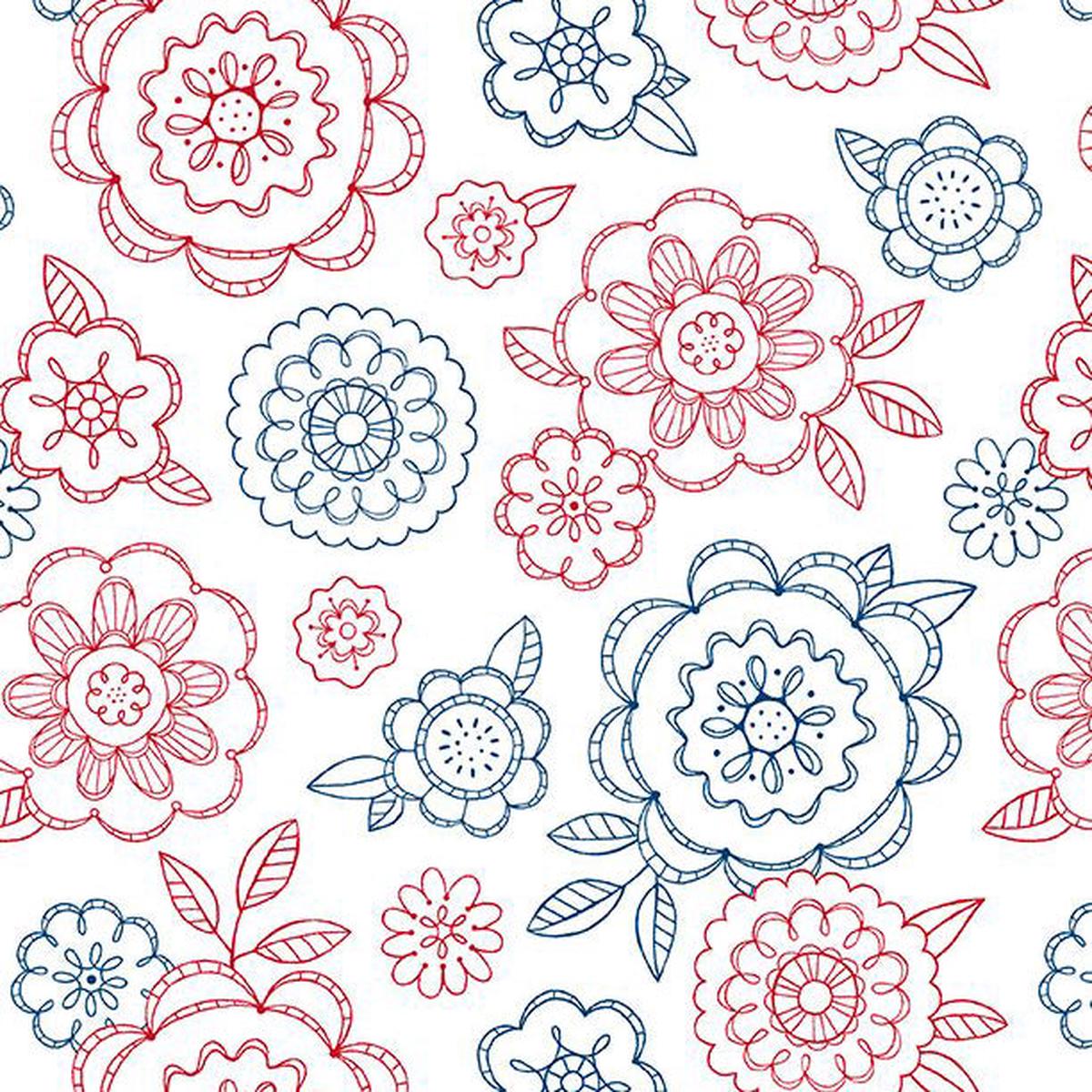 Colors of Summer Collection Large Floral Cotton Fabric 23703