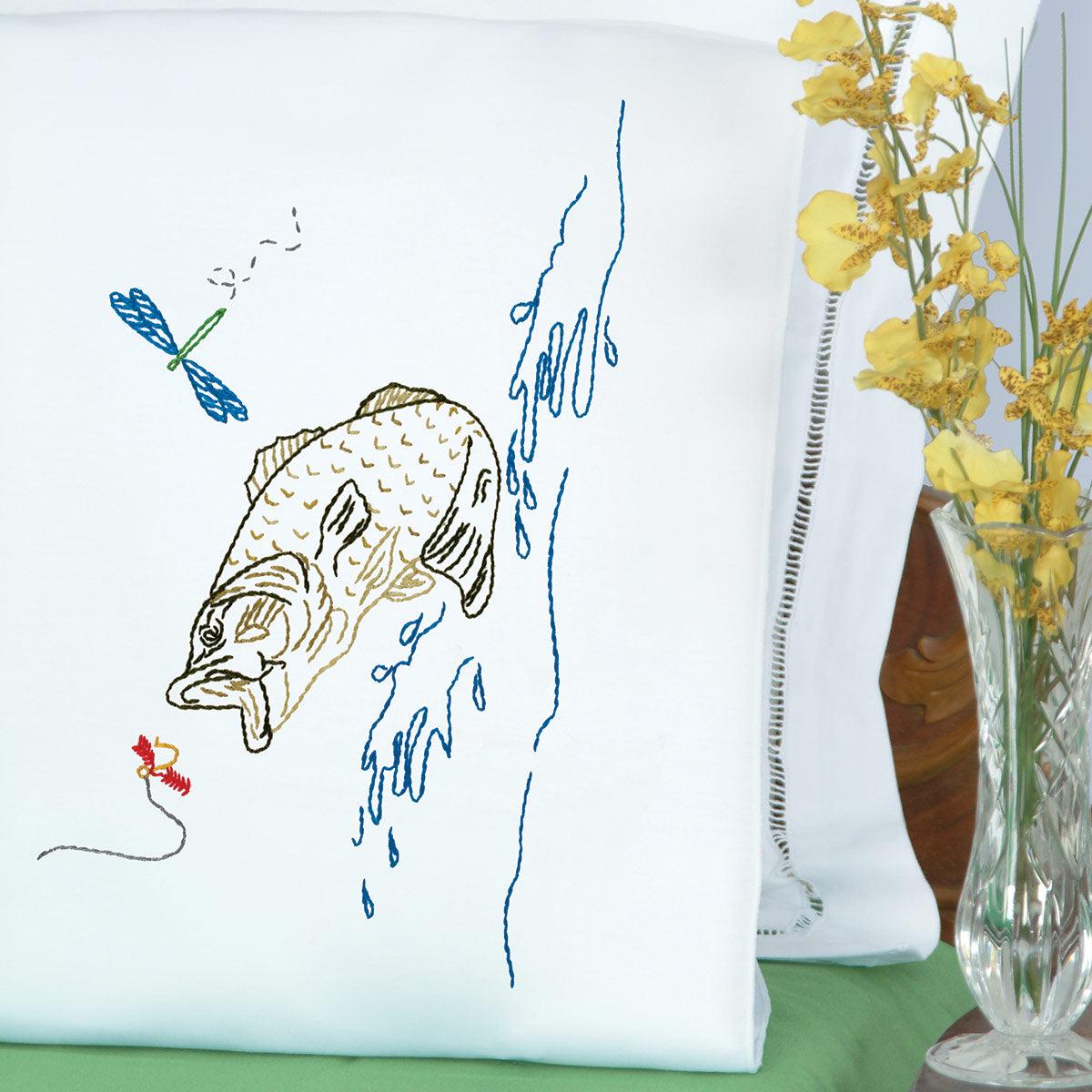 Fish Perle Edge Pillowcases 1600-498