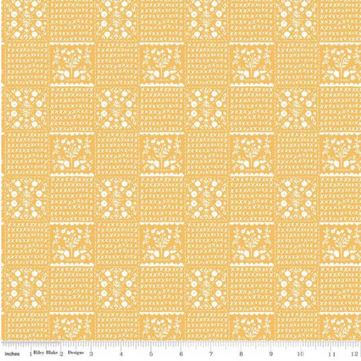 Happy Fall Days Collection Vintage Squares Cotton Fabric C16343