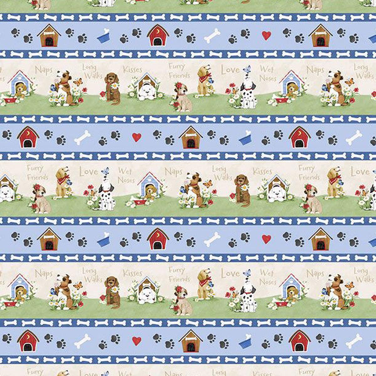 Paws at Play Collection Repeating Stripes Cotton Fabric 39917-242