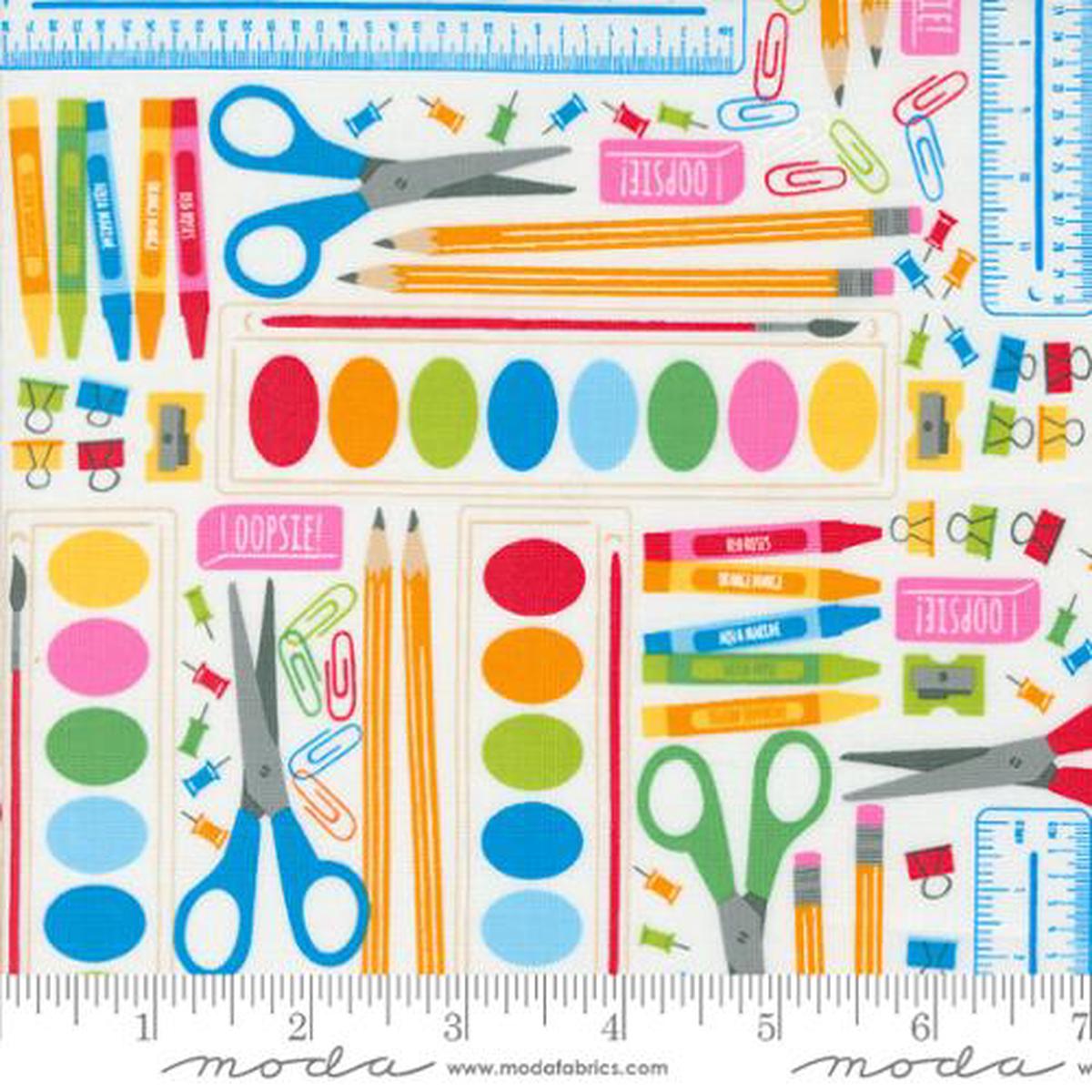 Back to School Collection School Supplies Cotton Fabric 20891