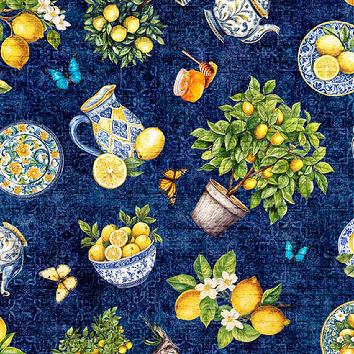 Citrus Bliss Collection Lemons and Flora Cotton Fabric 31713