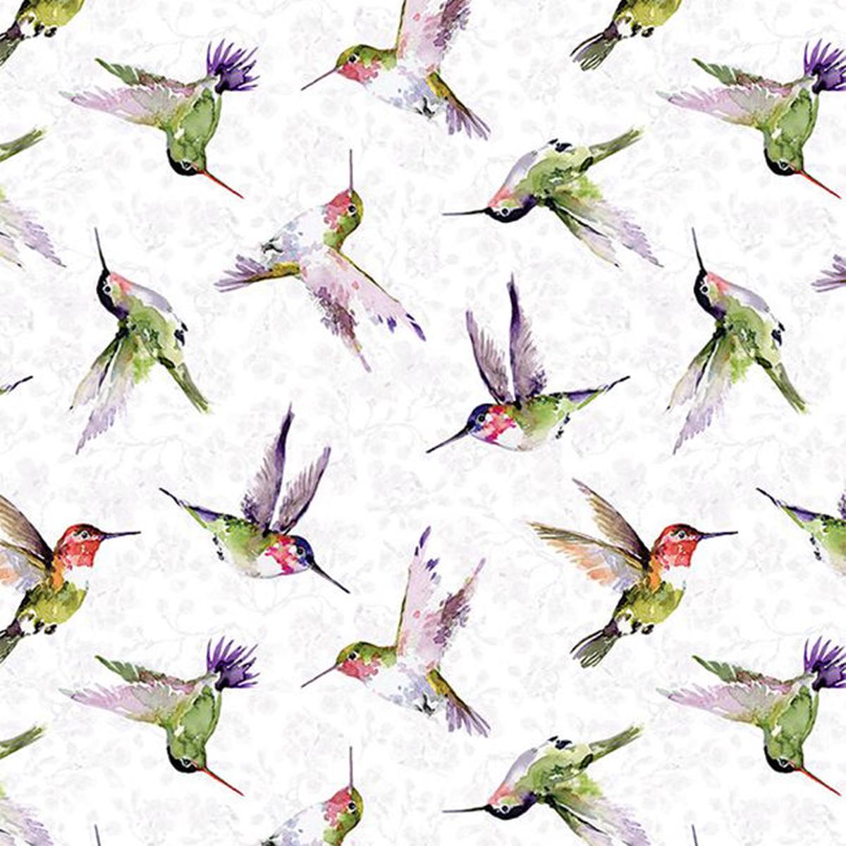 Hummingbird Floral Collection Hummingbird Toss Cotton Fabric 3023-39830