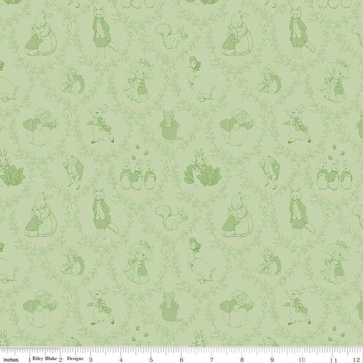 Peter Rabbit and Friends Collection Toile Cotton Fabric CD15863
