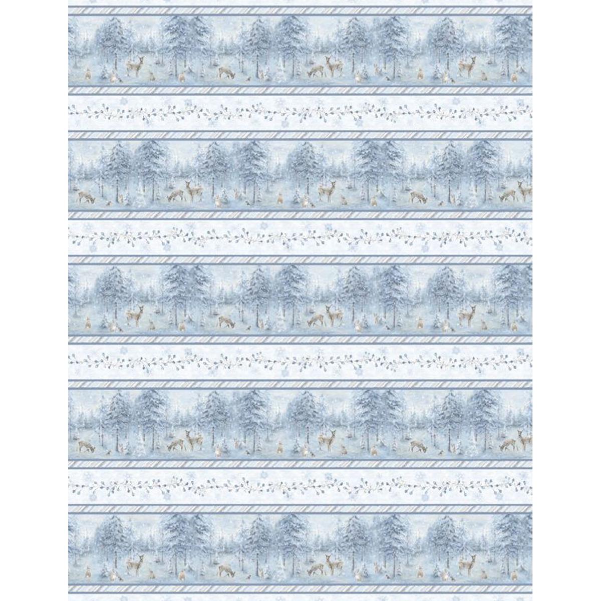 Woodland Frost Collection Cotton Stripe Fabric 3041-17782-419