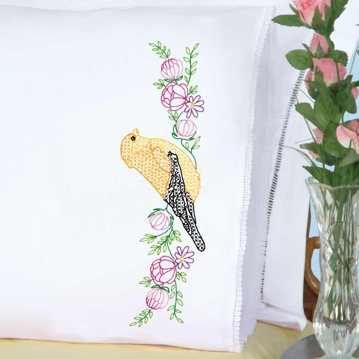 Finch Lace Edge Pillowcase 1800-949