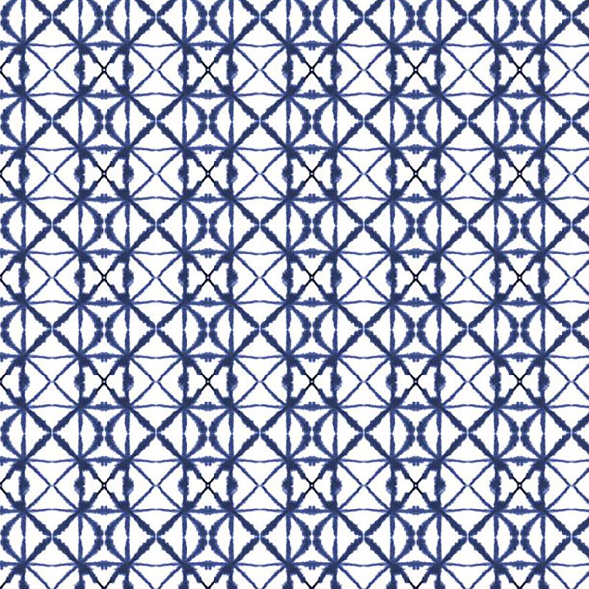 Indigo Splash Collection Ikat Diamond Tile Cotton Fabric 15715