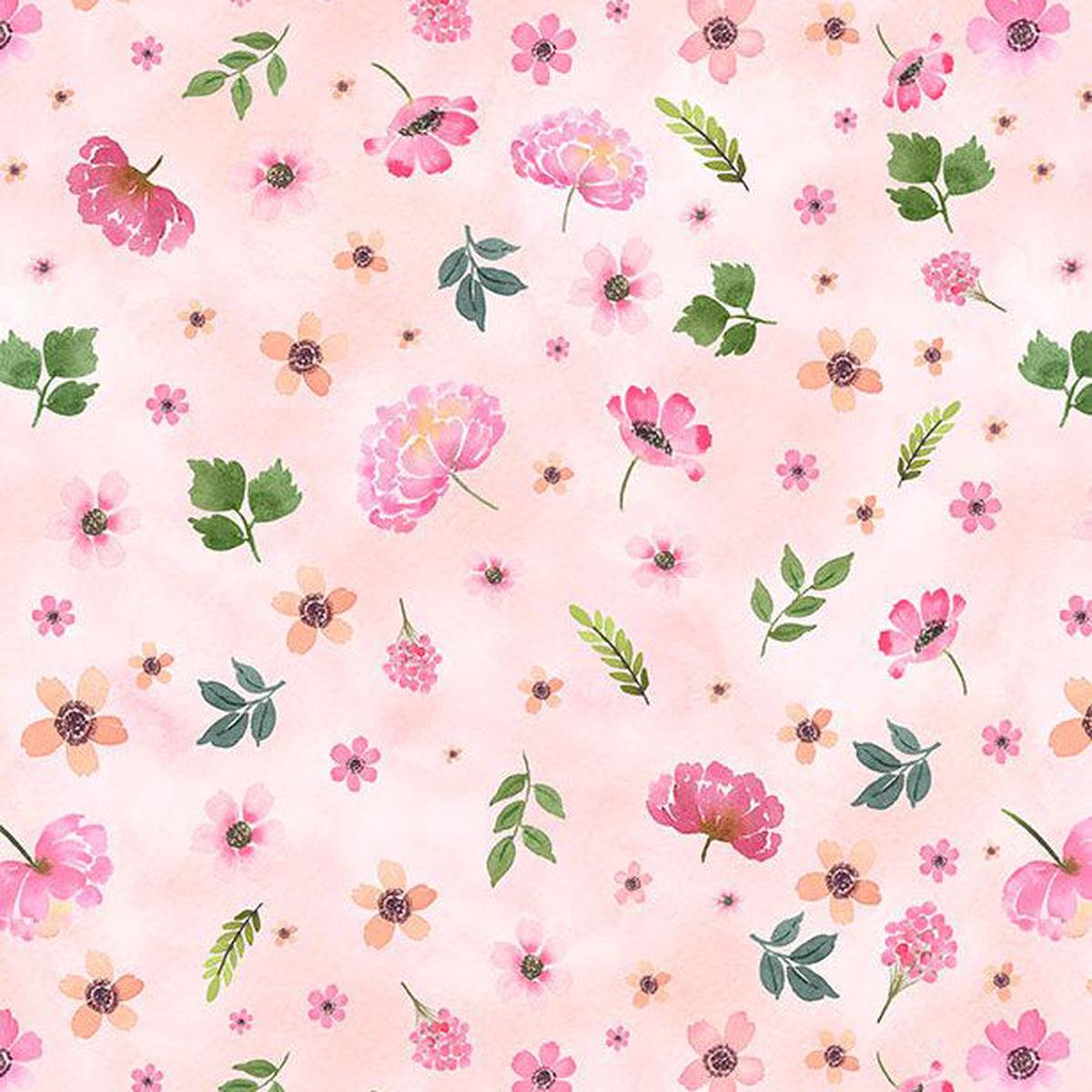 Peony Blossoms Collection Tossed Flowers Cotton Fabric 34715