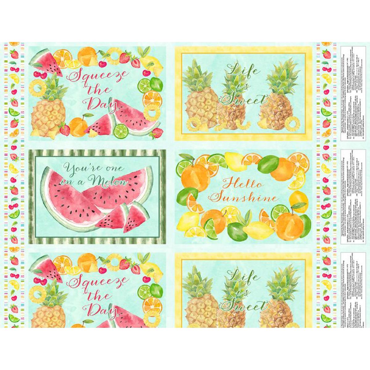 Squeeze The Day Collection Cotton Fabric Panel Placemat 1810-42460-453