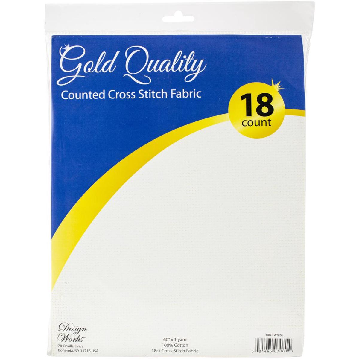 White Aida Cloth 18-Count Gold Quality 3081