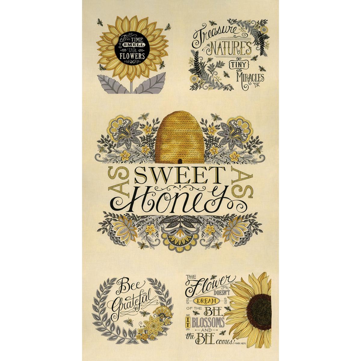 Bee Grateful Collection Fabric Panel 11960