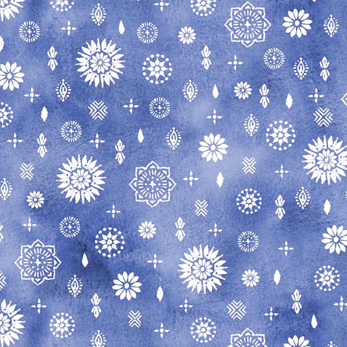 Indigo Splash Collection Medallion Ditsy Cotton Fabric 15713