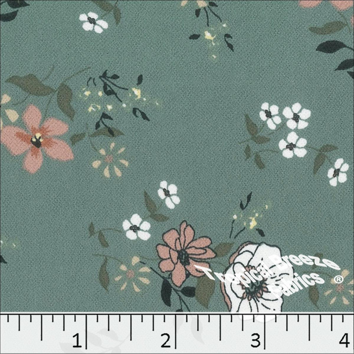 Floral Koshibo Print Polyester Dress Fabric 048532