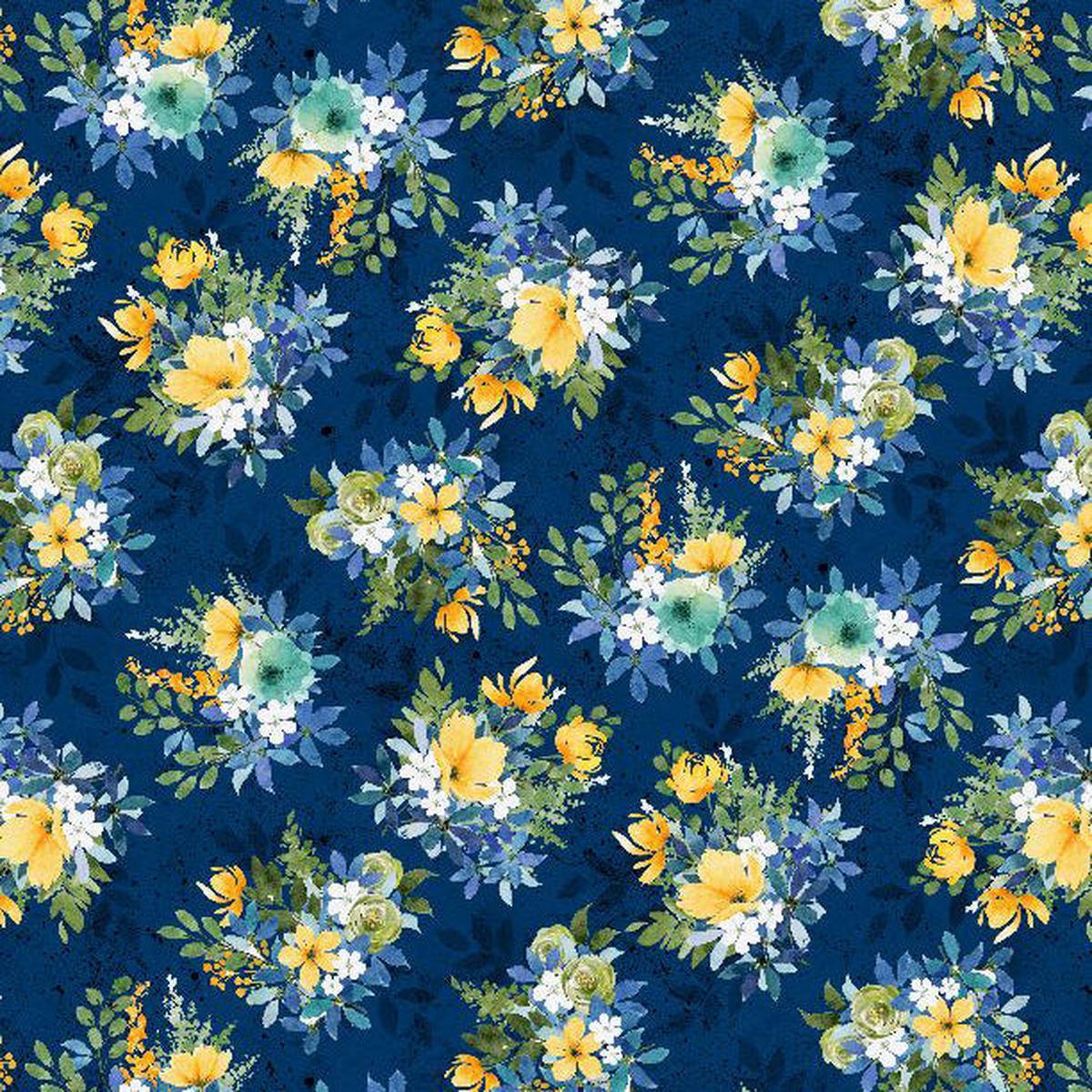 Sunlit Serenade Collection Tossed Bouquets Cotton Fabric 40771