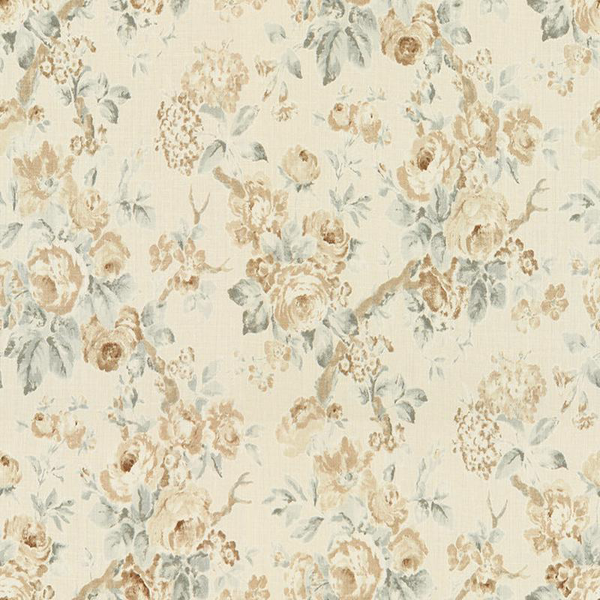 Garden Roses BeigeAqua by Lee Jofa Fabric